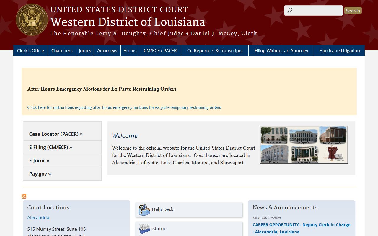Red River Parish district court records Western District of Louisiana