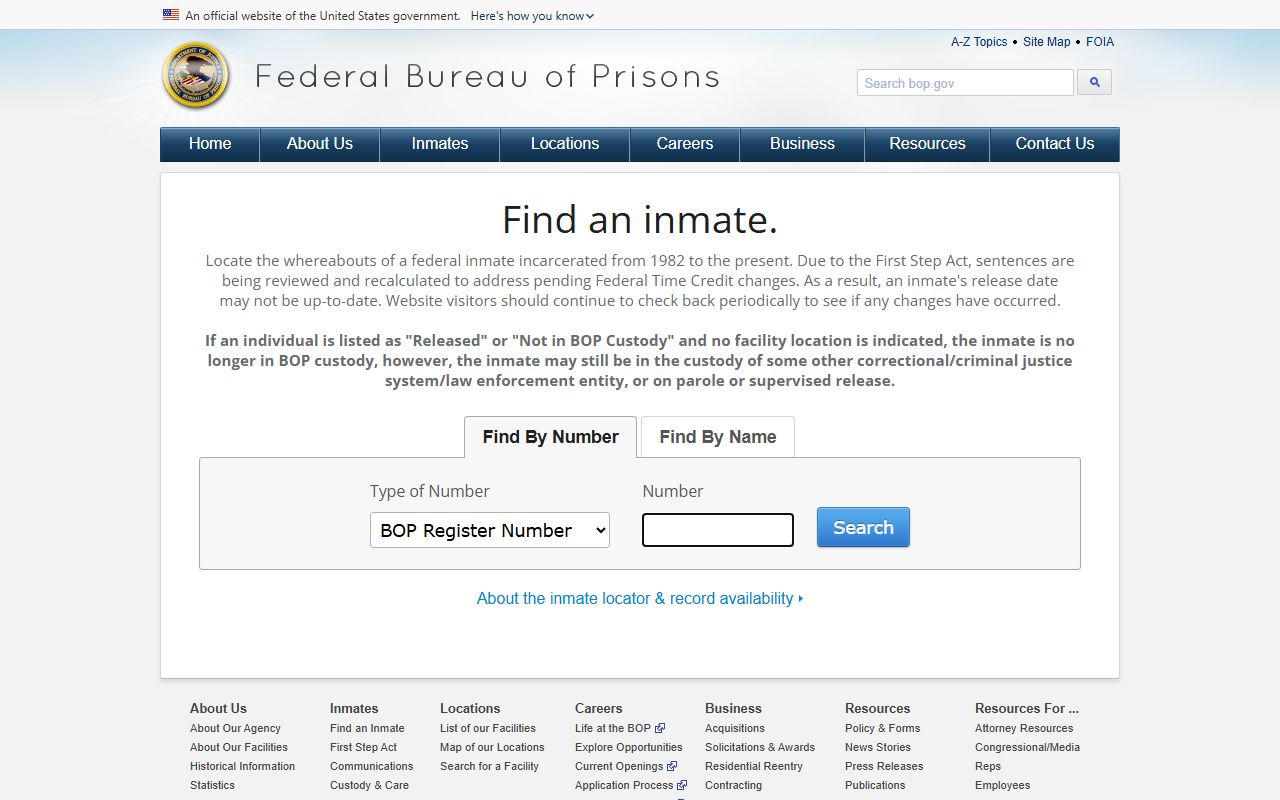 Red River Parish inmate records federal Bureau of Prisons locator