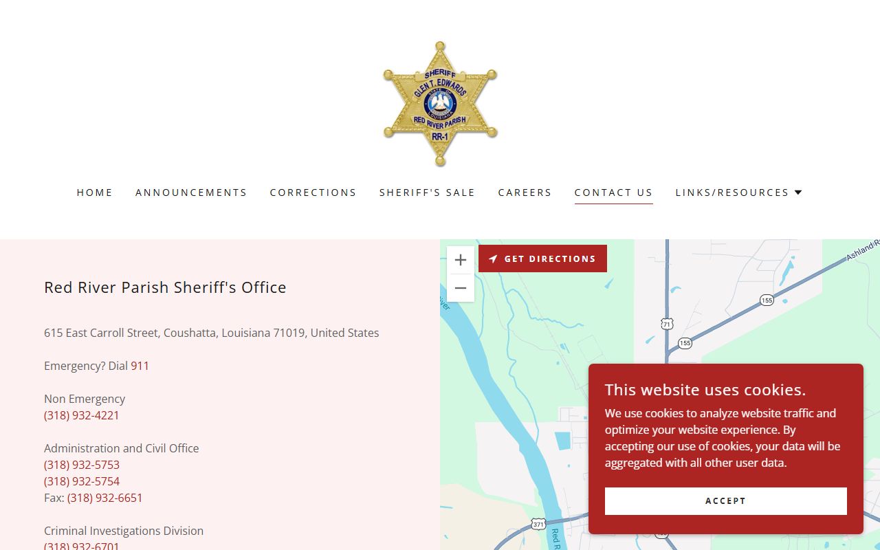 Red River Parish warrant records sheriff contact page